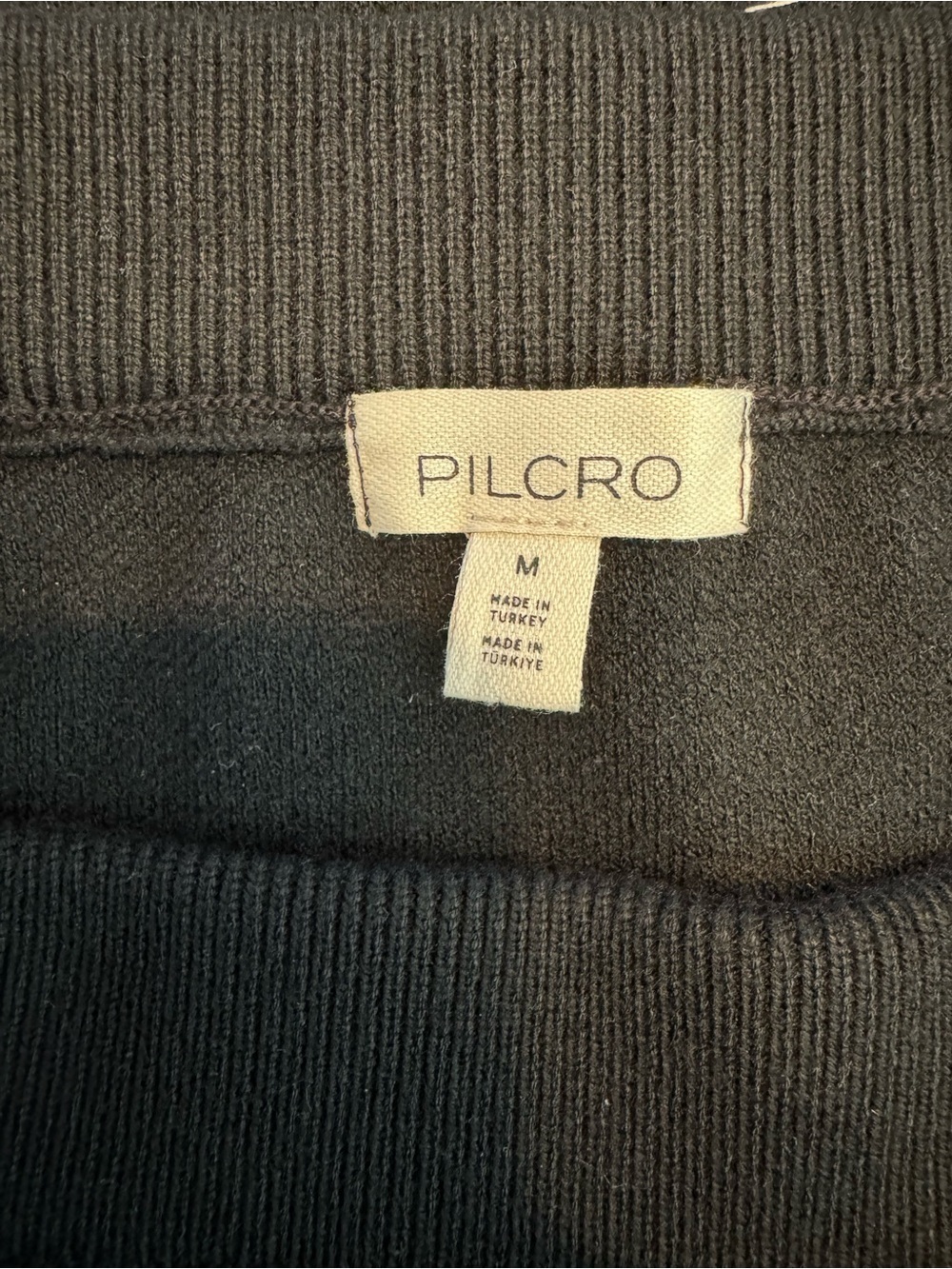 PILCRO Modern Knit Black Stretchy Mini Tube Skirt Scalloped Ruffle Hem Sz M - Picture 5 of 9